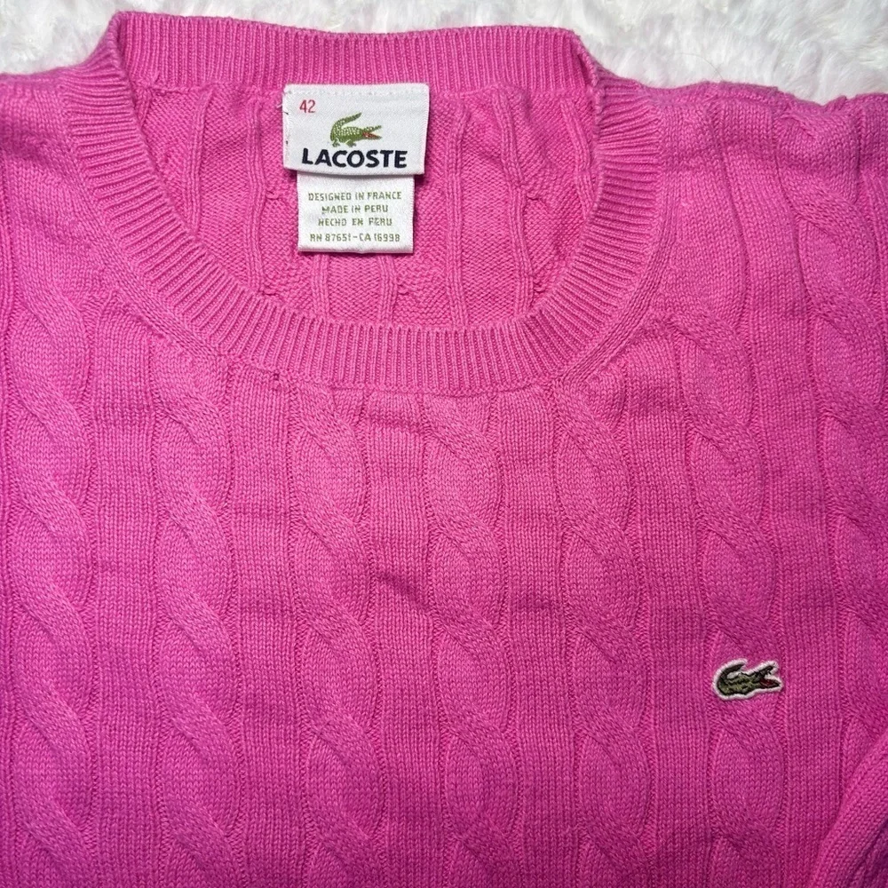 Lacoste Women’s Vibrant Pink Crewneck Sweater